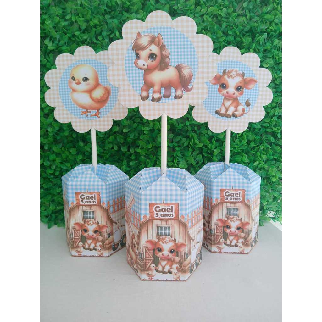 CENTROS DE MESA FAZENDINHA ( PEGUE E MONTE ) kit personalizados de centros de mesa fazendinha para lembrancinhas de f