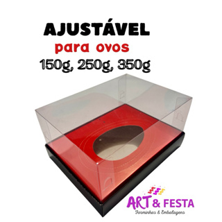 10 Caixas Ovo de Colher - Ajustável nos tamanhos 150, 250 e 350g - PÁSCOA 2025 em Oferta na Shopee