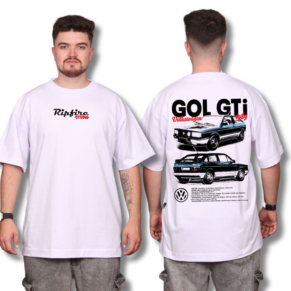 Ripfire Camiseta Masculina Oversized Streetwear Gol GTi 1989 Vintage