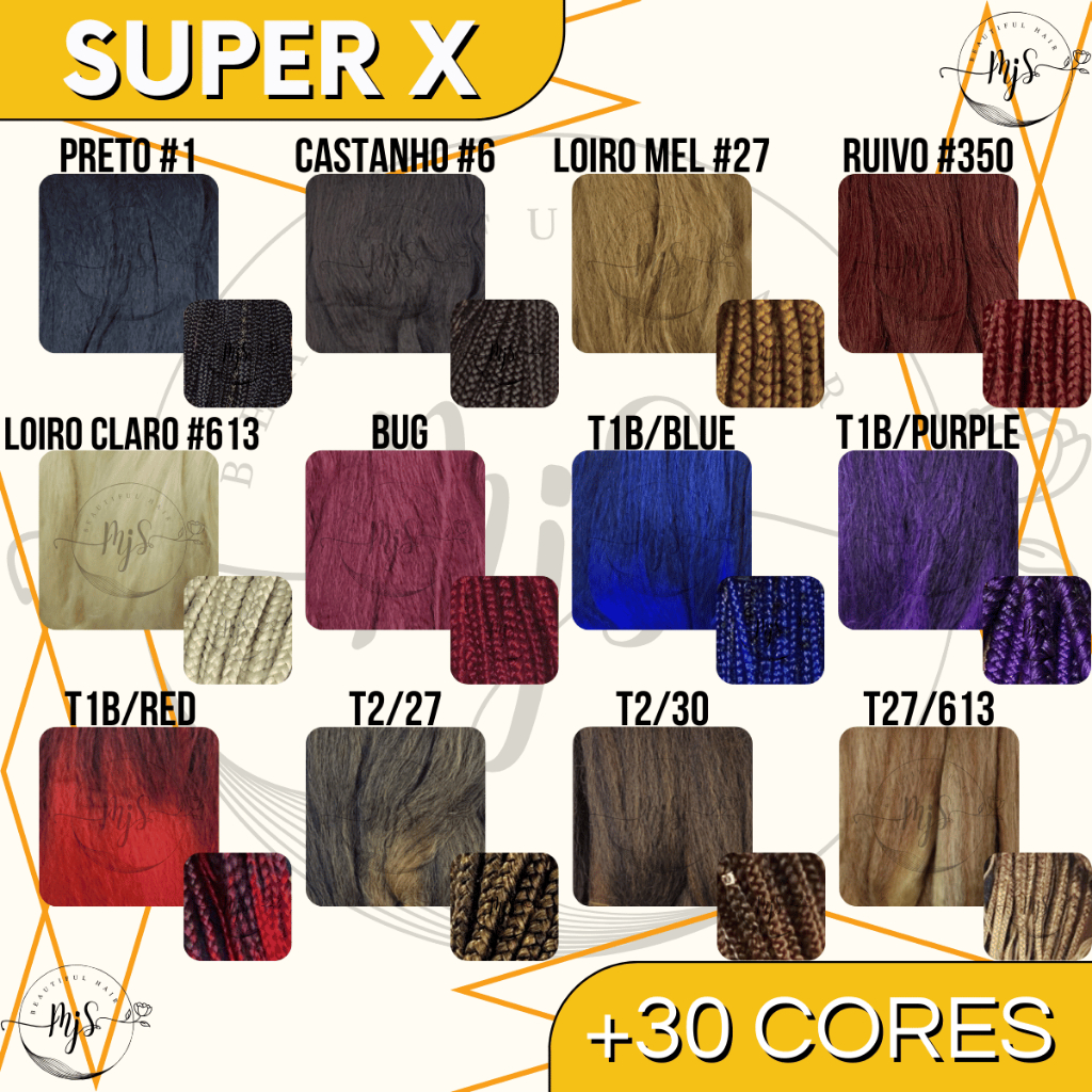 Kit 2 Jumbos Jumbão Ideal Para Tranças Super X Box Braids Kanekalon 400 Gramas Fibra Especial + Escova Baby Hair — imagem 2 de 2