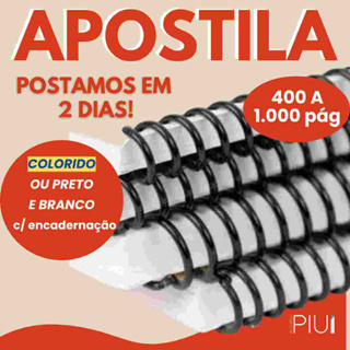 Impressão de Apostilas com encadernação 400 a 1.000 páginas Frente e verso PB ou Colorido A4 em Oferta na Shopee
