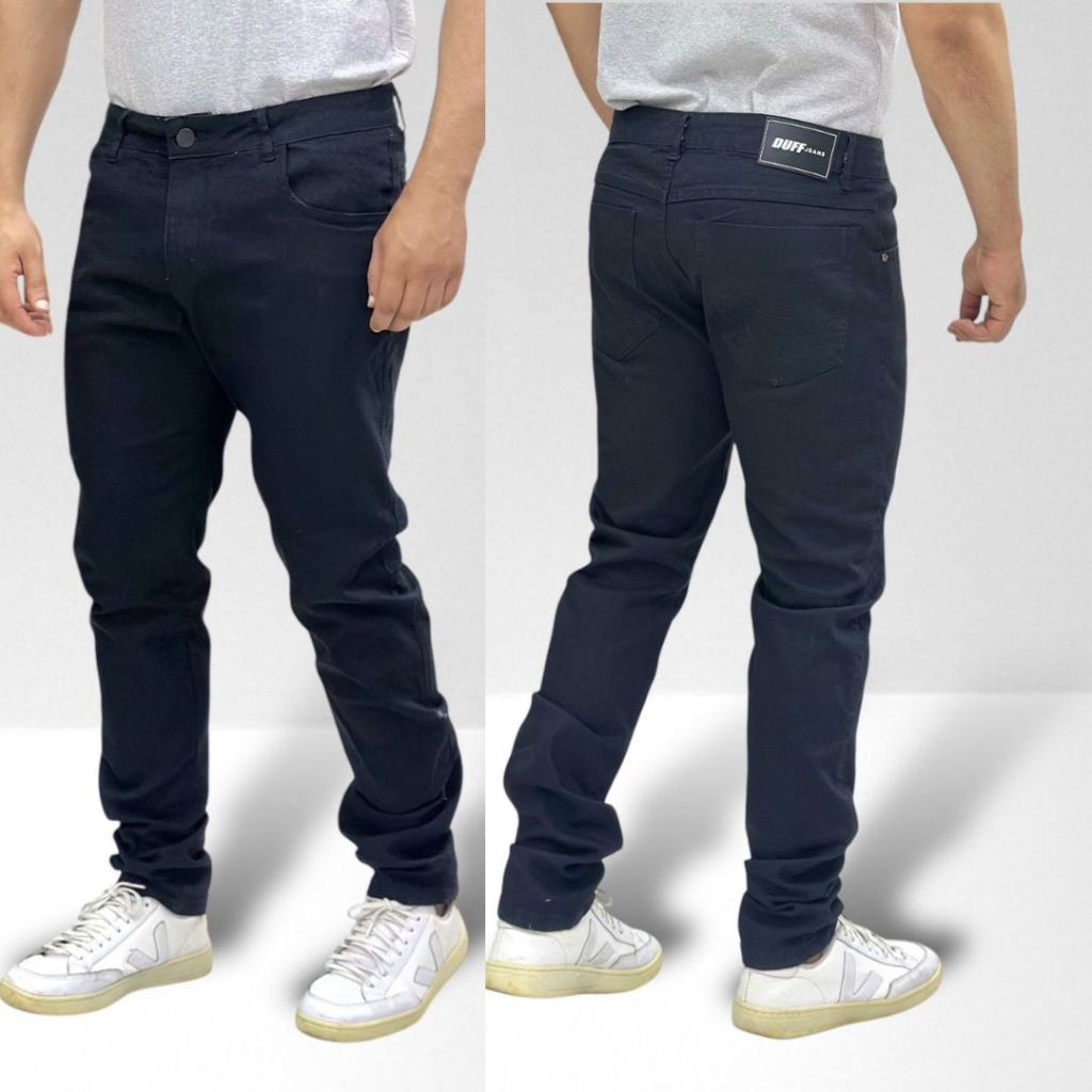 CALÇA JEANS TRADICIONAL MASCULINA PRETA SLIM REFORÇADA COM LYCRA