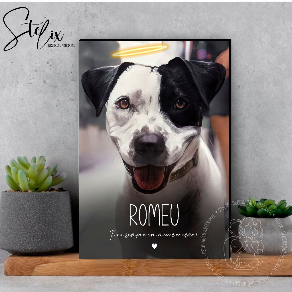 Luto Pet + ilustração de Foto + Personalizado pet + Quadro pet em Oferta na Shopee
