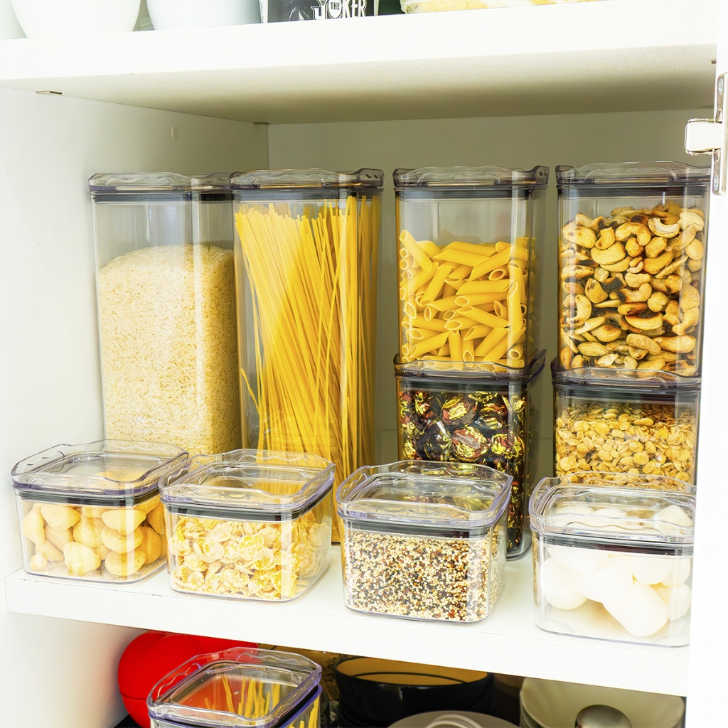 Kit de Organizadores Pote Hermético Empilhável em Acrílico Organizador para Alimentos