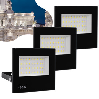 Kit 3 Refletor Led 100w Holofote Bivolt Prova D