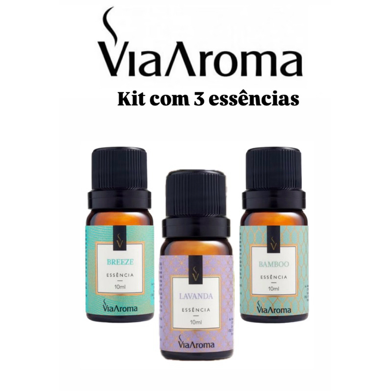 kit com 3 Essências Para Aromatizador Difusor de Ambiente  elétrico - Via Aroma - Essência a Escolher em Oferta na Shopee