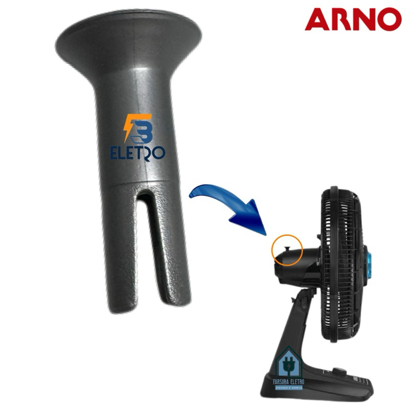 Botão Pino de Oscilação Ventilador Arno 40cm Original - VF40 / VF41 / VF49 / VF55 / VU40 / VU41 / VD40 / VD55 CINZA