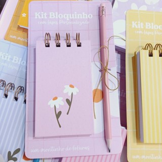 1 Mini Bloquinho com Lápis Personalizado leia as informações importantes na descrição em Oferta na Shopee