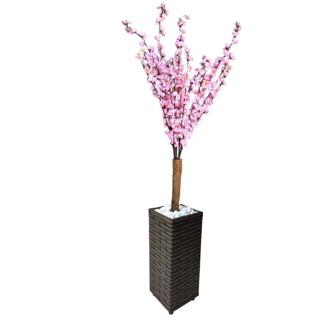Arvore Planta Artificial Cerejeira Rosa Bebe Com Vaso Grande Decorativo Enfeite Sala Casa Escritório
