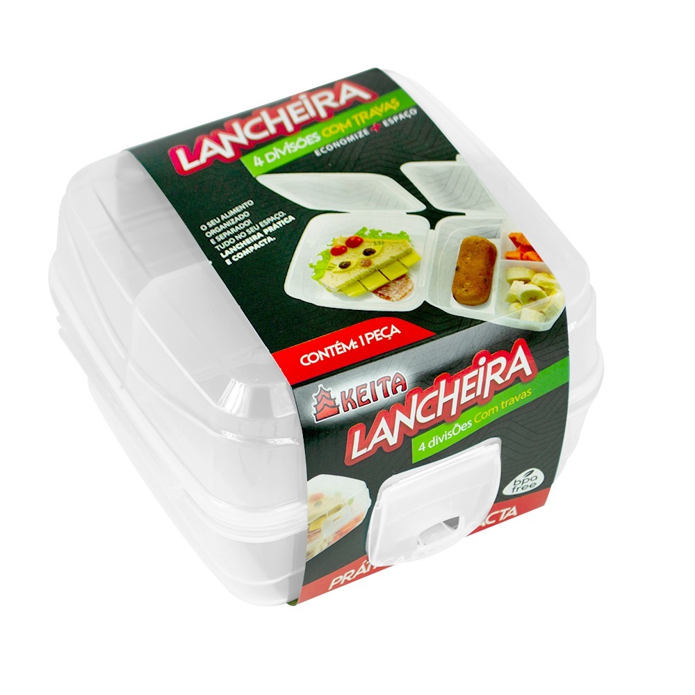 Pote Marmita Lancheira com 4 Divisórias Trava Lanche Fit Fruta Academia Trabalho Escola Marmitinha em Oferta na Shopee
