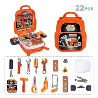Kit Maleta de Ferramentas Infantil 22 Peças Brinquedo Educativo para Meninos e Meninas