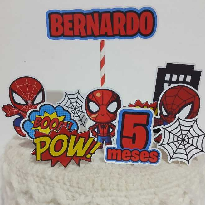 Topo Topper Decoração De Bolo Enfeite Homem Aranha Baby em Oferta na Shopee