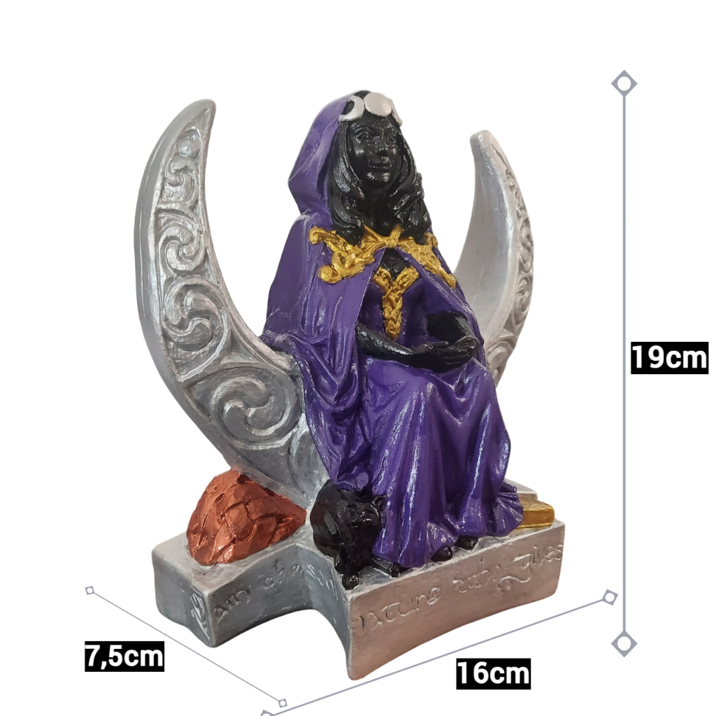 ESTATUETA DEUSA DA LUA MORGANA 19cm DECORAÇÃO ESTÁTUA GESSO CELTA WICCA