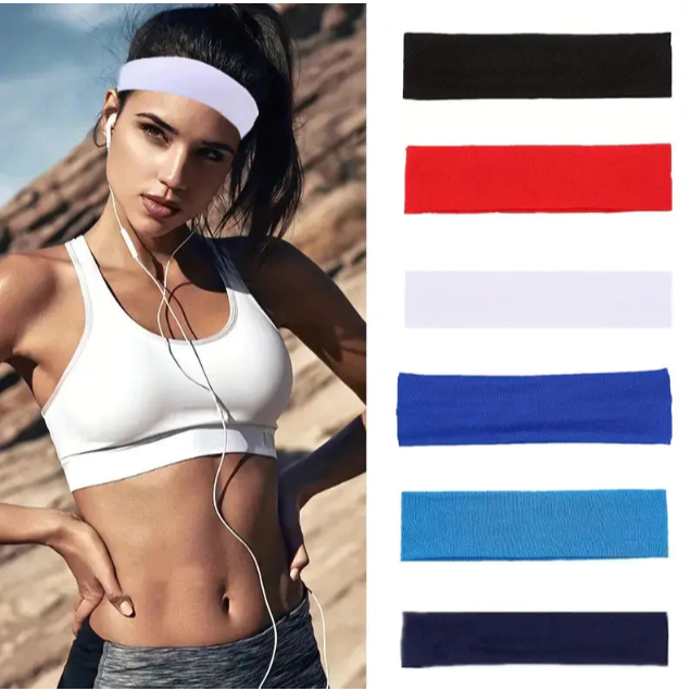 Kit Faixa De Cabelo Confortável Elástica Esporte Tiara Academia Lazer Passeio Yoga Headband Segura Suor