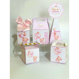 KIT FESTA cha de bebê Personalizado  pegue e Monte Lembrancinhas - chá de fralda - Caixinha Personalizadas - papelaria em Oferta na Shopee