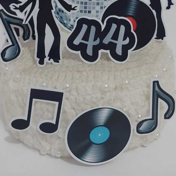 Topo Topper Decoração De Bolo Enfeite Flash Back Discoteca