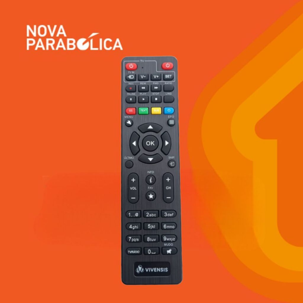 Controle Remoto Digital Receptor Full HD Vx10 Vivensis Original Nova Parabólica