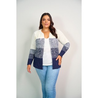 Casaco feminino Aberto Trico Plus Size Poncho feminino Plus Size Trico blusa plus size ref.52187