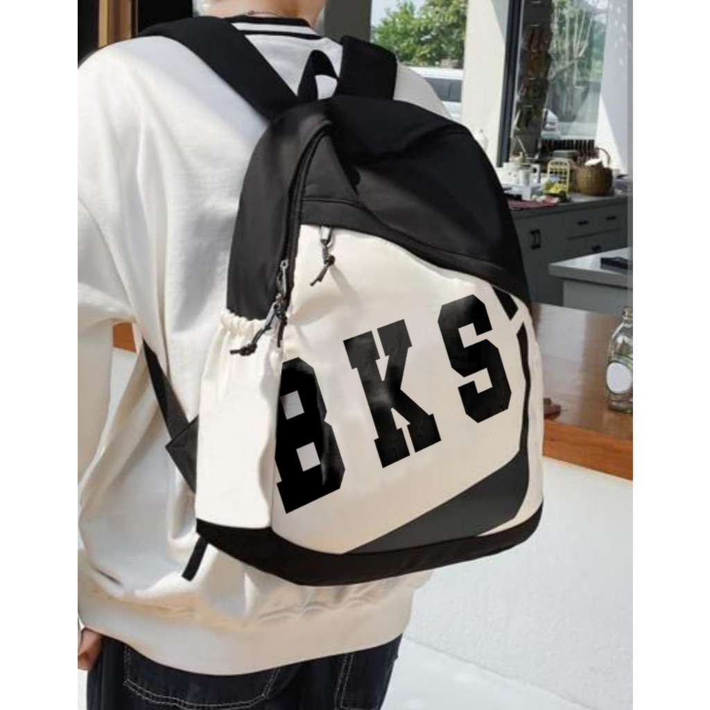 Mochila Bolsa Unissex BKS Style Reforçada Bolso Lateral Com Elástico Zíper Frontal Diagonal Faculdade Viagem Lançamento