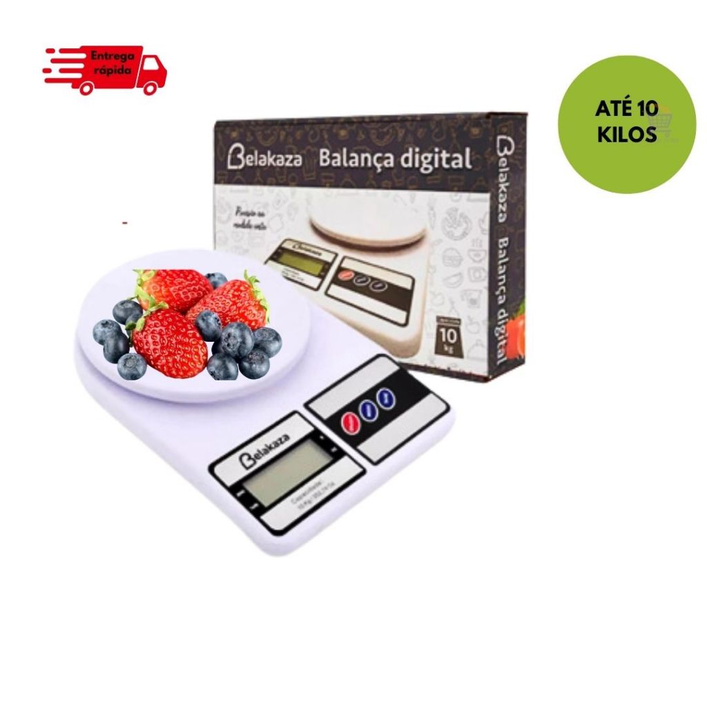 Balança Digital Precisão 10 Kg Alimentos Produtos Refeições Dietas Cozinhas Fitness