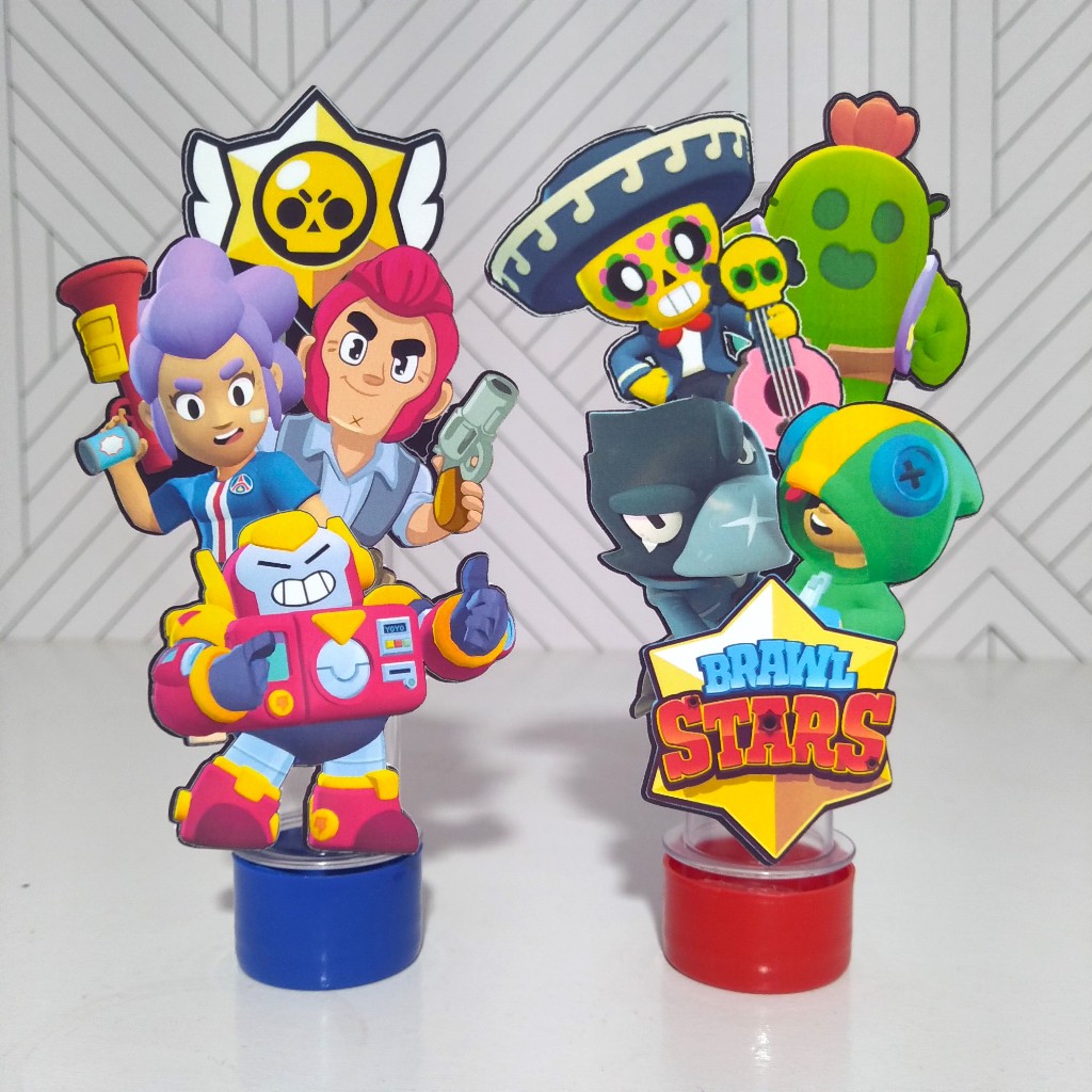 Kit Aplique Brawl Stars  para Tubete grande (13cm), Lembrancinhas Personalizada,Impressão ...