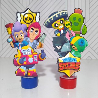 Kit Aplique Brawl Stars  para Tubete grande (13cm), Lembrancinhas Personalizada,Impressão de 9cm em Oferta na Shopee