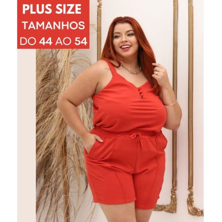 Conjunto social do GG ao G4 short (c/forro nas costas) Plus Size disponível em duna e Viscolinho 2026