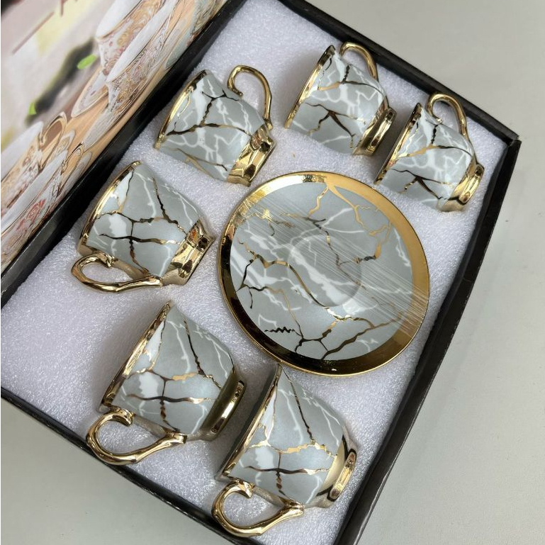 Xícara de café de Cerâmica em porcelana Top3 kit com 12 peças