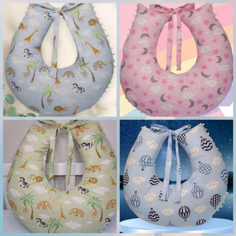 Almofada Amamentar Amamentar Com Refil e Zíper para Bebê Meninos e Meninas 100% Algodão Estampas
