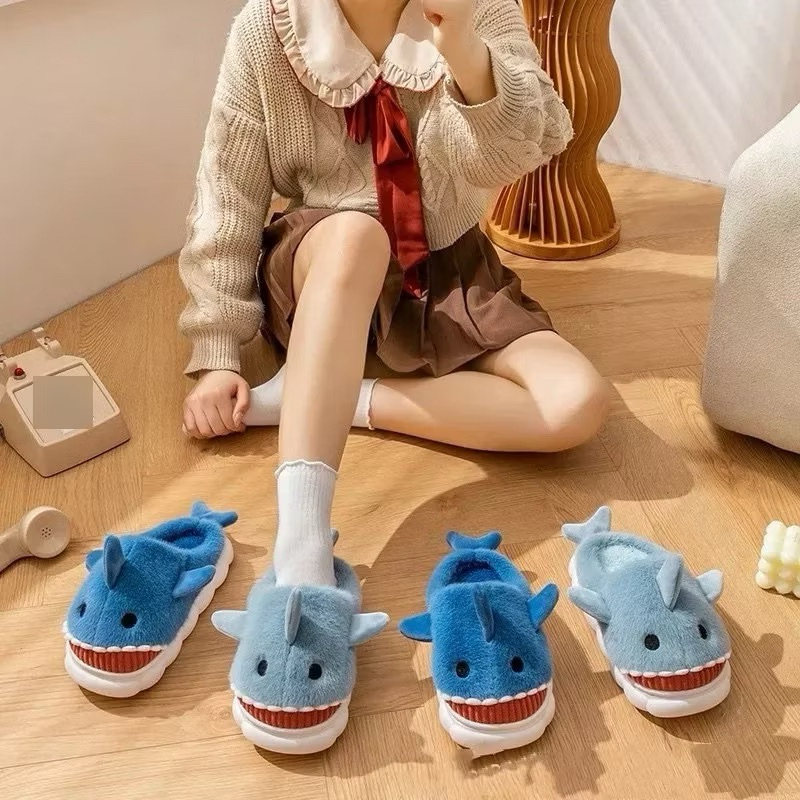 Sapato / Chinelo/pantufa tubarão infa Juvenil  Antiderrapante Quente De Inverno DTT-1,2,3