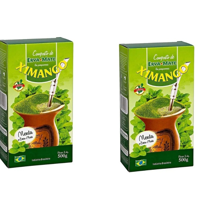 Kit 02 pcts Erva-mate com Menta Ximango 500g