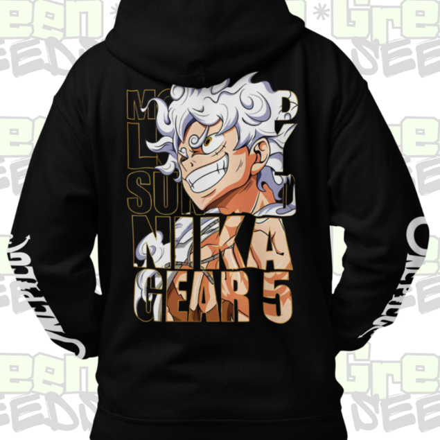 Blusa Moletom Estampa One Piece  Luffy Gear 5 Nika Cang Geek Anime Blusa de Frio Flanelado
