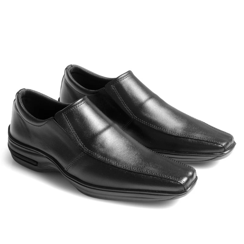Sapato Social Masculino Liso Casual Ortopédico Antistress Em Couro Legitimo Pronta Entrega