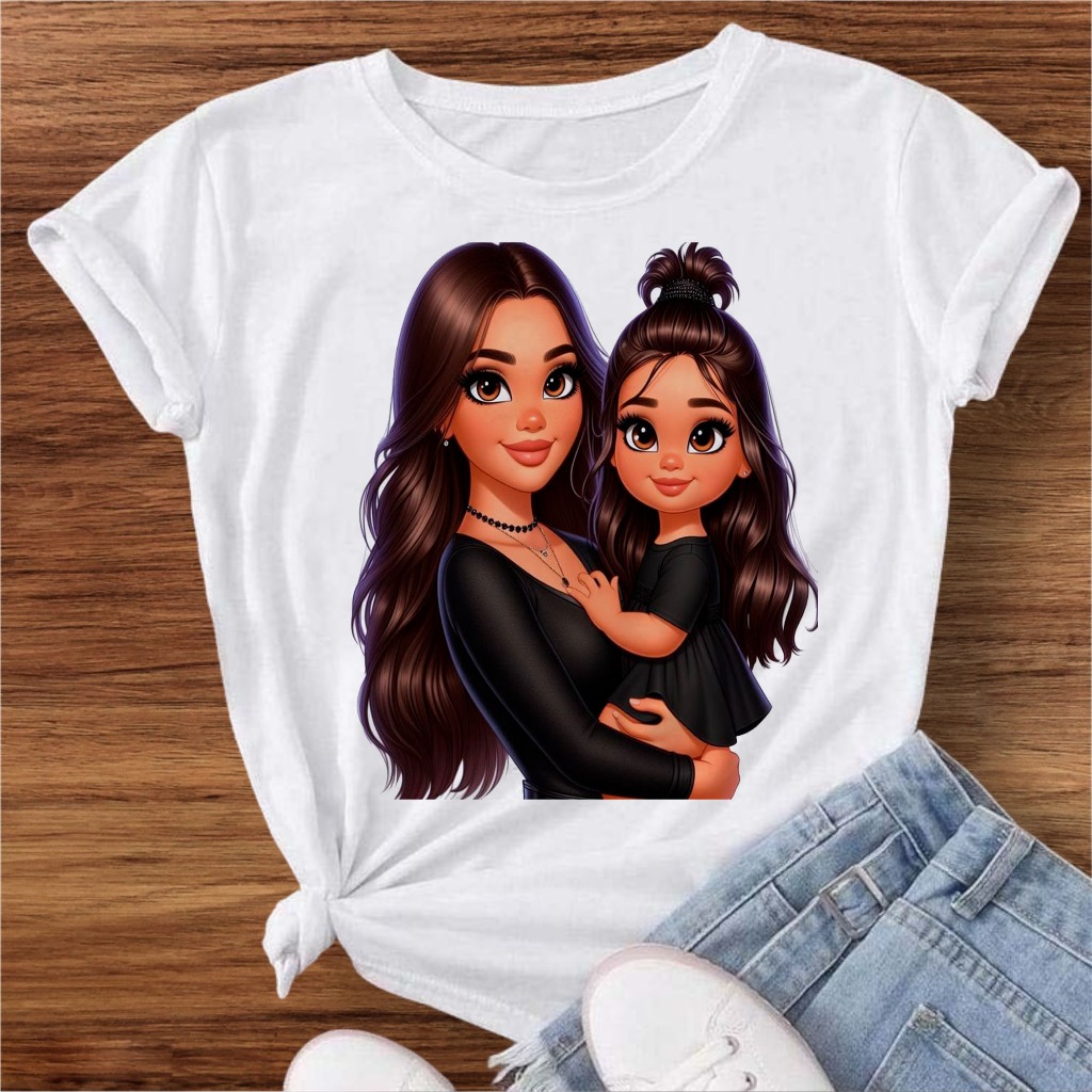 Camiseta Tshirt Feminina Blusa Estampas Mãe e Filha