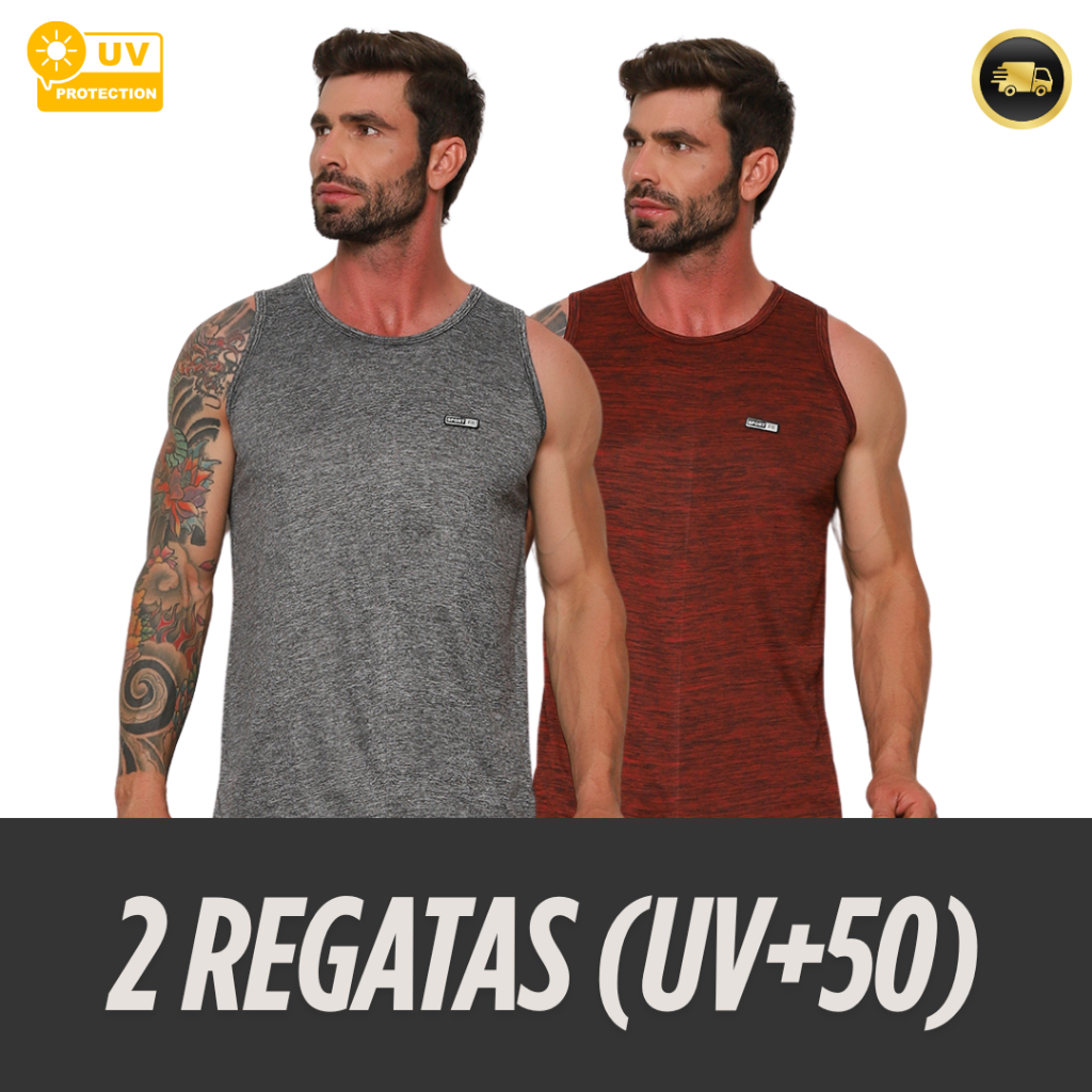 Kit 2 Camisas Dry fit Masculino Regata Kit com duas Camisetas de academia masculina Treino