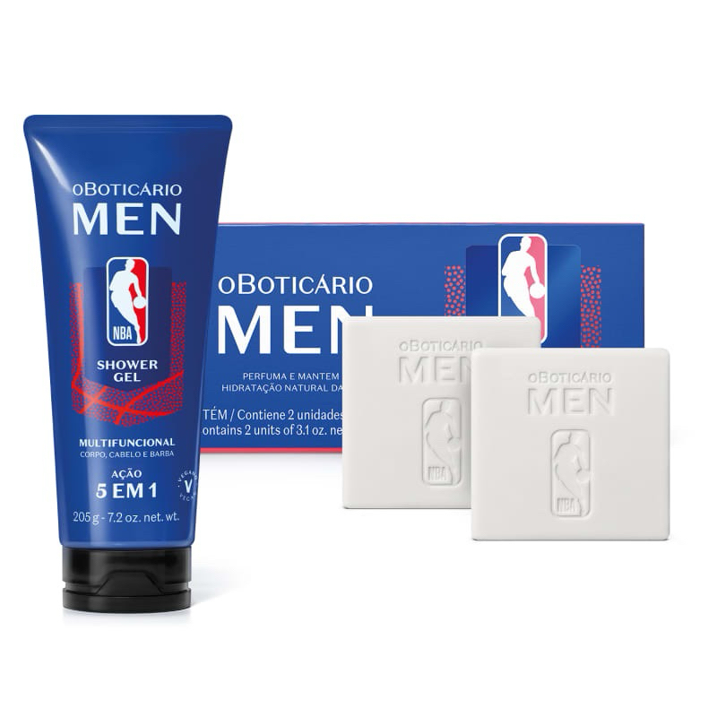 Kit Men NBA: Shower Gel 200g + Sabonete Em Barra 2x 90g