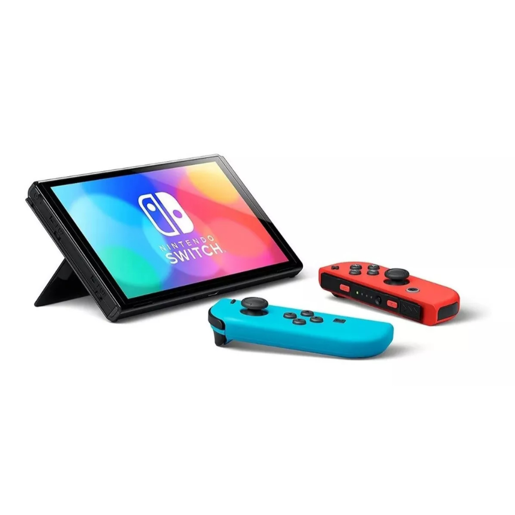 Nintendo Switch OLED 64GB | Tela 7" | Joy-Con Azul e Vermelho Neon | Lacrado Original + Brinde