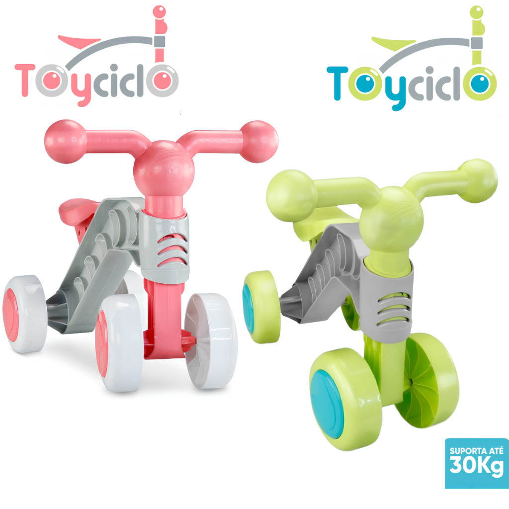 Brinquedo Triciclo Rosa Verde Infantil De Equilíbrio Toyciclo Bicicleta Educativa Para Criança Feminino Masculino Oferta