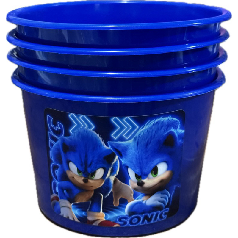 lembrancinha balde 1,5l de pipoca Sonic Personalizado em Oferta na Shopee