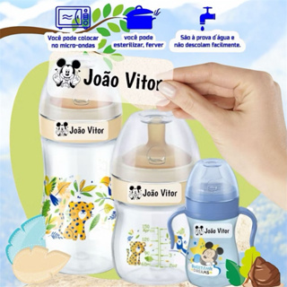 Etiqueta escolar personalizada transparente em Oferta na Shopee