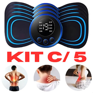 Kit Mini Massageador Elétrico De Pescoço Perna Pés Costas Portátil Recarregável Cervical EMS Relaxante muscular em Oferta na Shopee