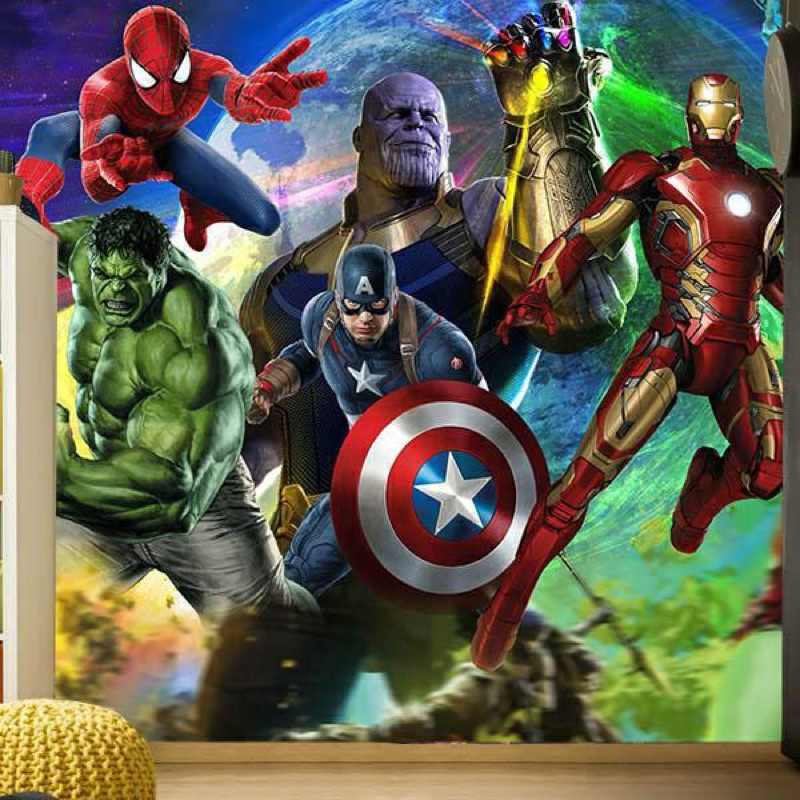 Papel adesivo Heróis Homem Aranha Hulk Thor Homem de Ferro