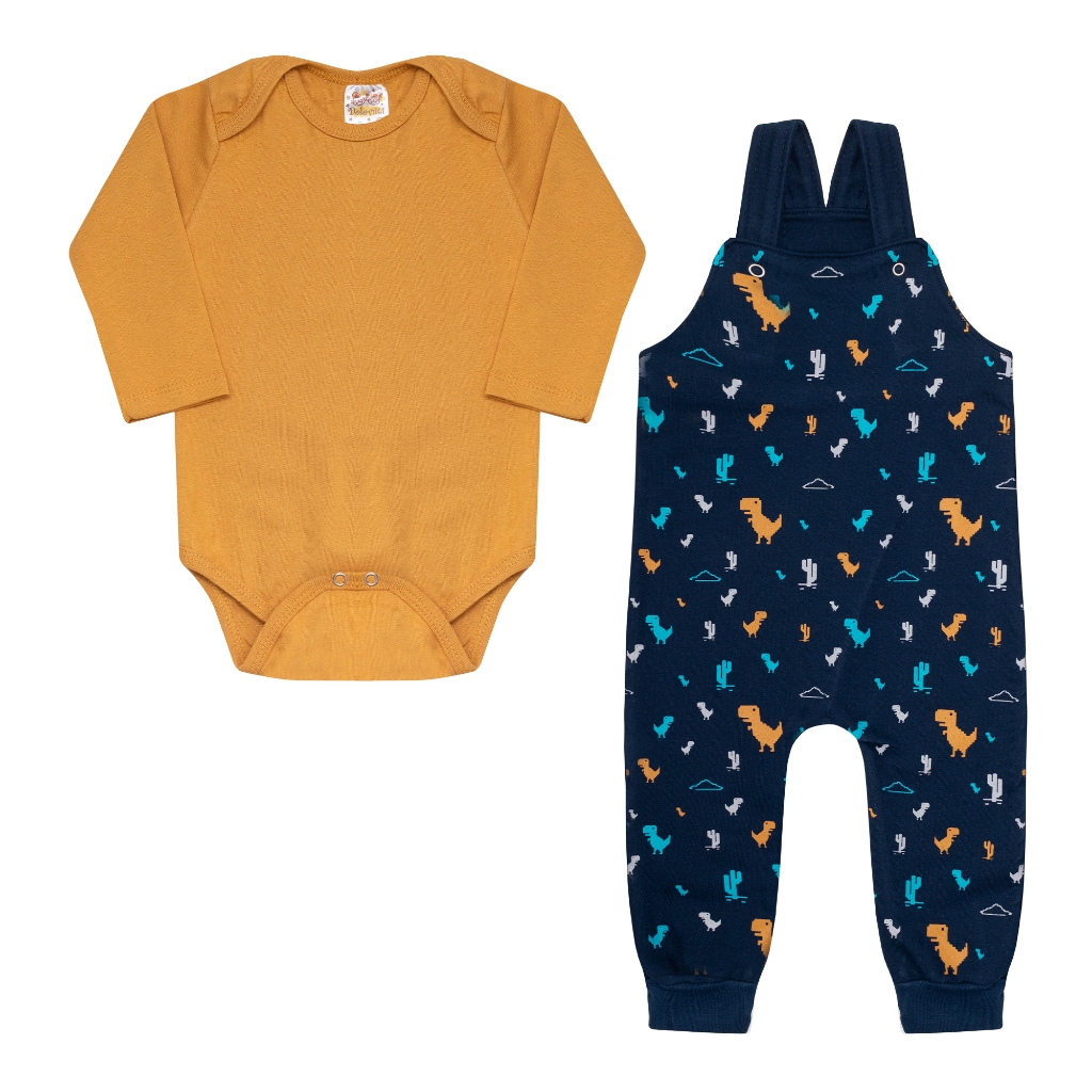 Conjunto Jardineira Menino ou Menina  Roupas de Bebê