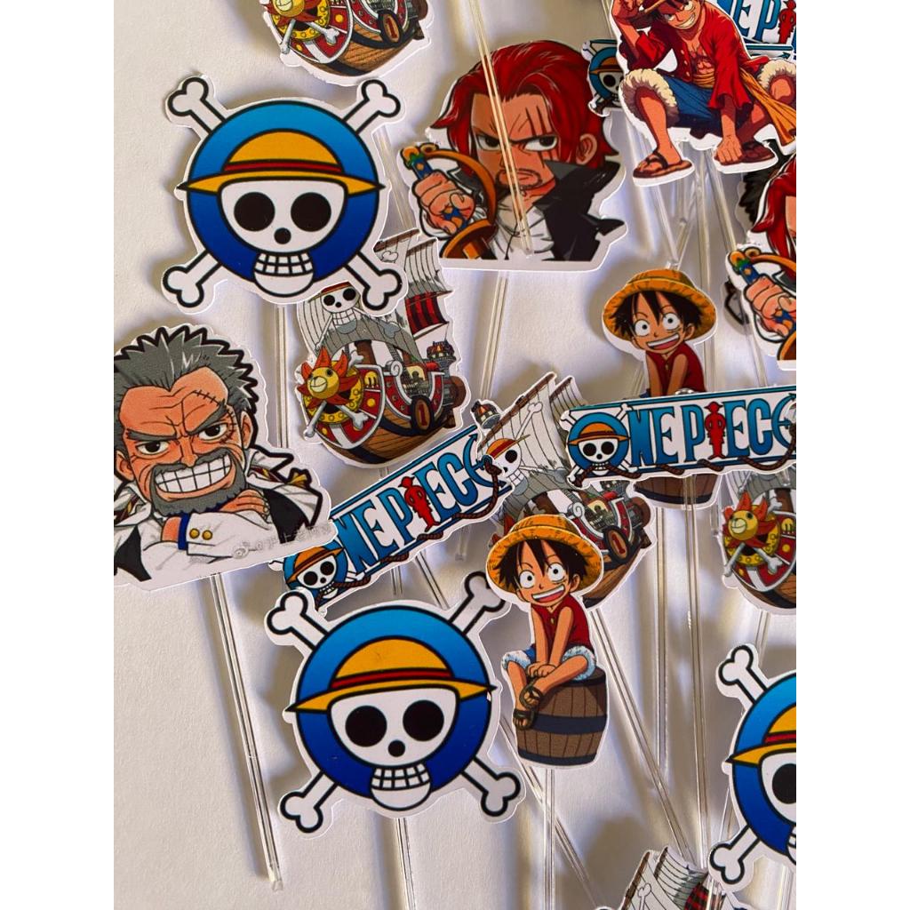60  ou 120 Tags Toppers Apliques P/ Docinho Doces One Piece em Oferta na Shopee