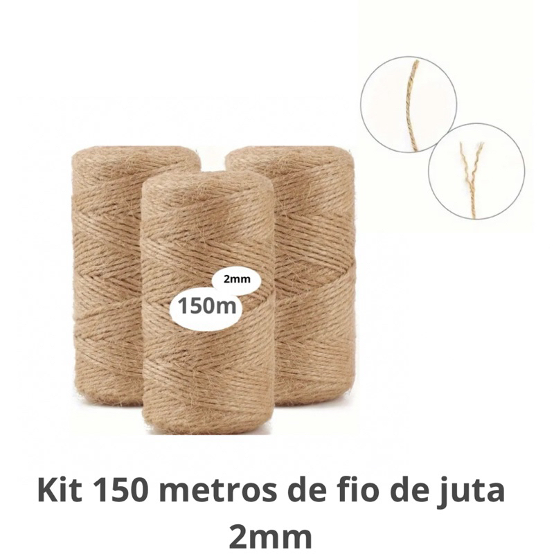 Kit Fio De Juta para Lembrancinha Artesanato 150 Metros para Tag Decoração em Oferta na Shopee