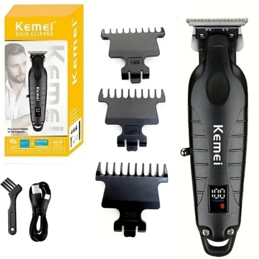Máquina De Acabamento Profissional Original Kemei Km 2293 Com Visor LCD Barbeador Elétrico - Bivolt em Oferta na Shopee