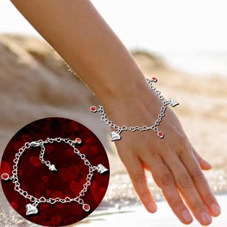 Pulseira exclusiva Steel Heart corações entrelaçados e pingentes 5 cores aço inox em Oferta na Shopee