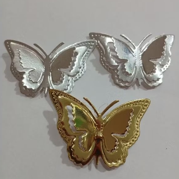 40 Aplique de borboletas de papel lamicote - Aniversário, decoração, lembrancinha.