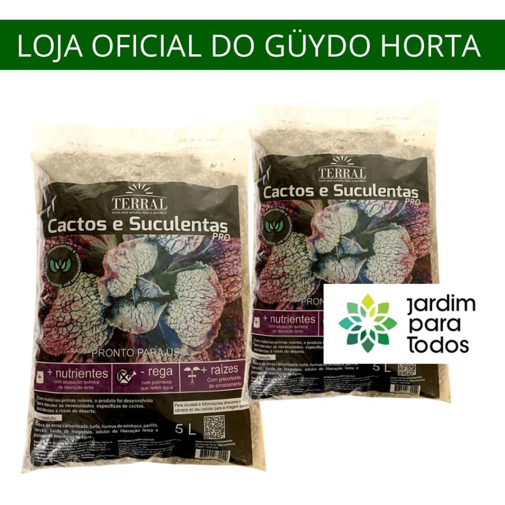 Kit 2 un Substrato Terral Para Cactos e Suculentas PRO 5l Guydo Horta