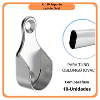 Kit 4 Suporte Cabide Oval  cromado Direita e esquerda em Oferta na Shopee